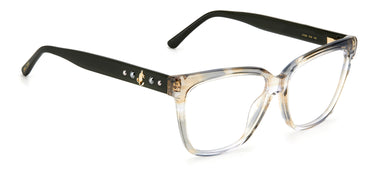 Designer Women Jimmy Choo Eyeglasses: JC335 - Green Strip Gold(2)- SpecSMART Eye Clinic (Diagonal View)